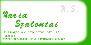 maria szalontai business card